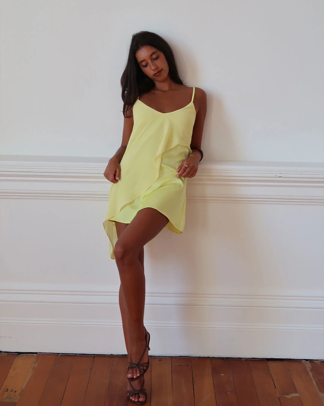 Aria Mini Dress | Lemon - Image 3