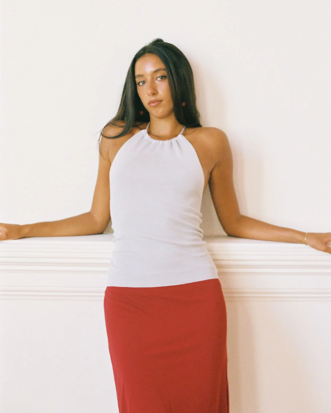 Harper Knit Halter Top | Stone
