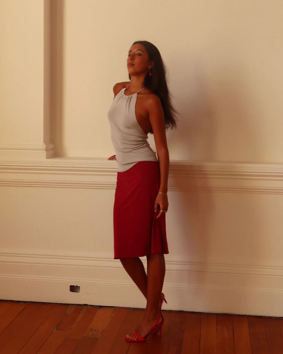Harper Knit Halter Top | Stone - Image 12