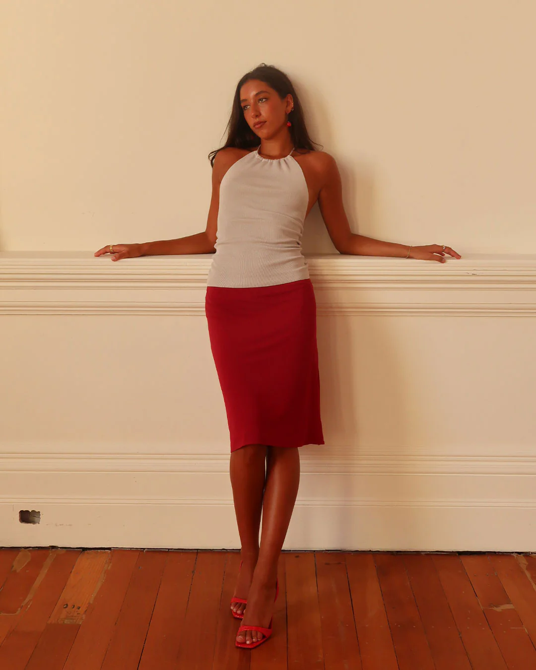 Harper Knit Halter Top | Stone - Image 7
