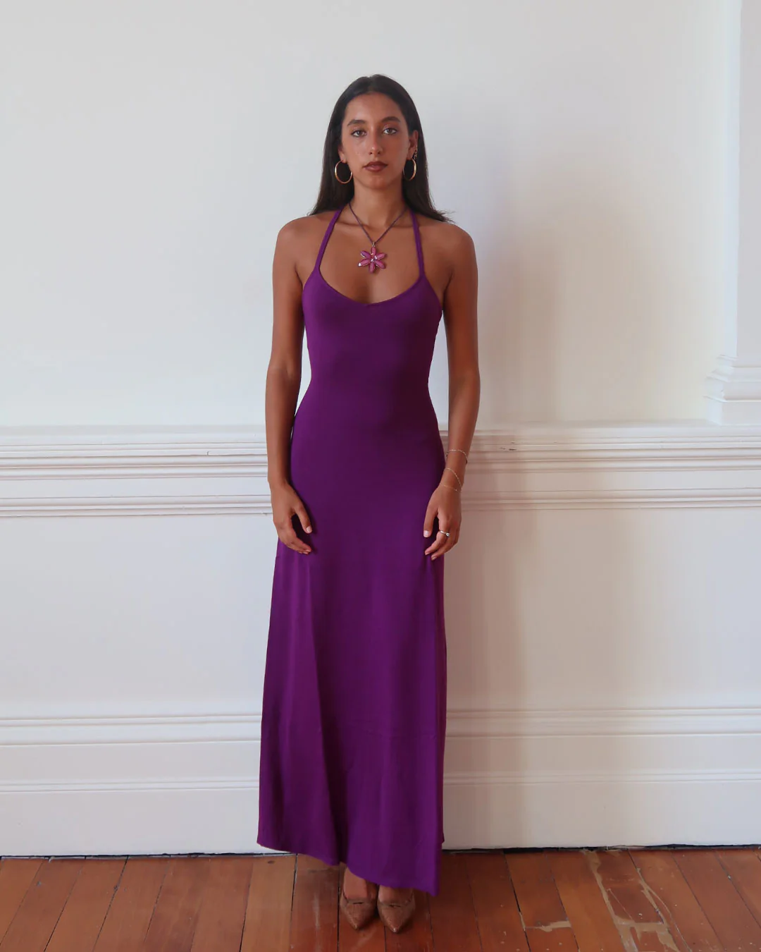 Madeline Maxi Knit Dress | Grape - Image 14
