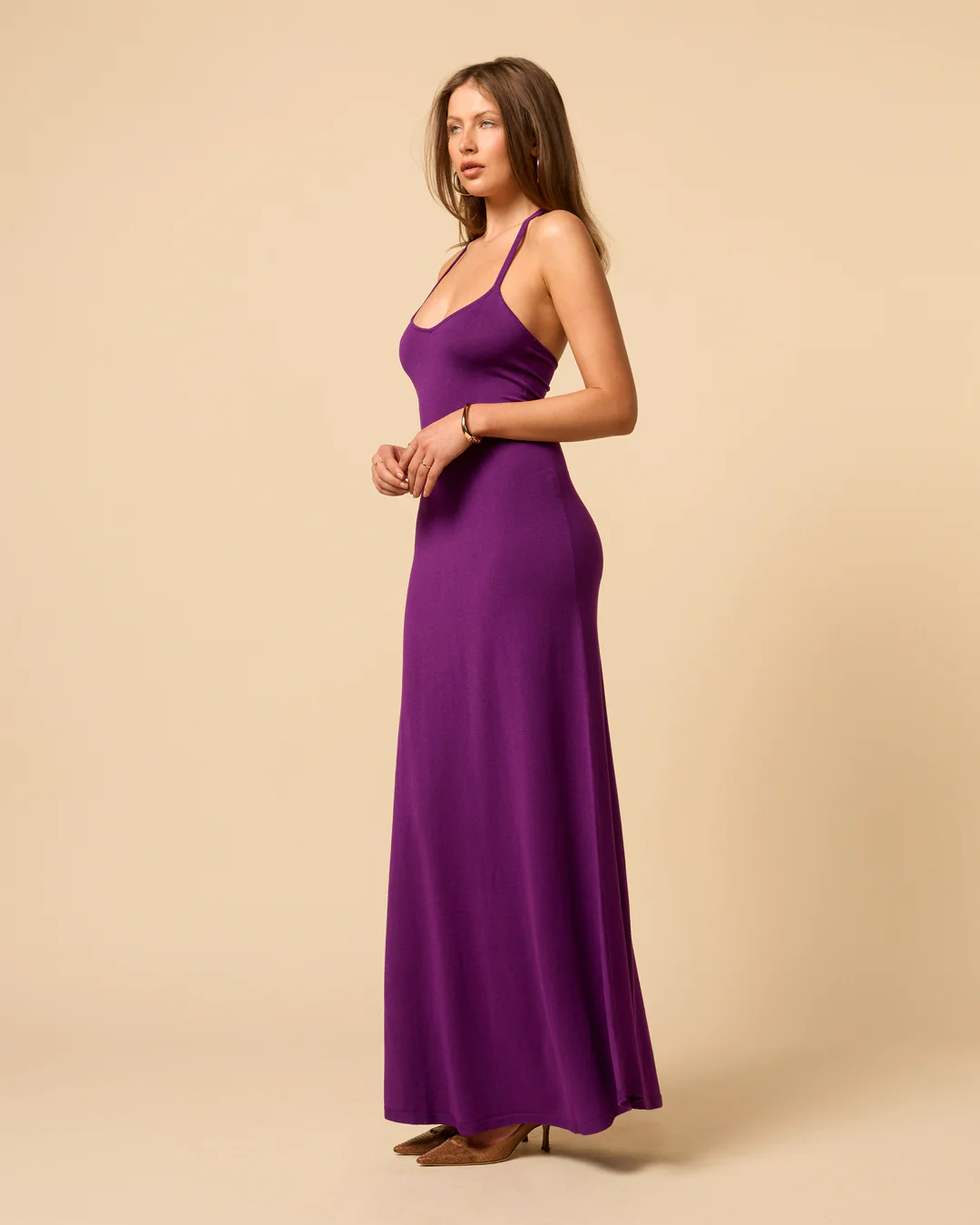 Madeline Maxi Knit Dress | Grape - Image 8