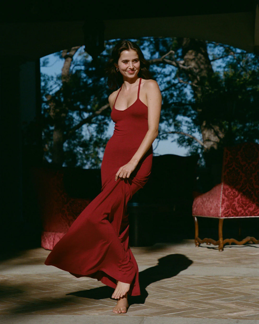 Madeline Maxi Knit Dress | Merlot - Image 8